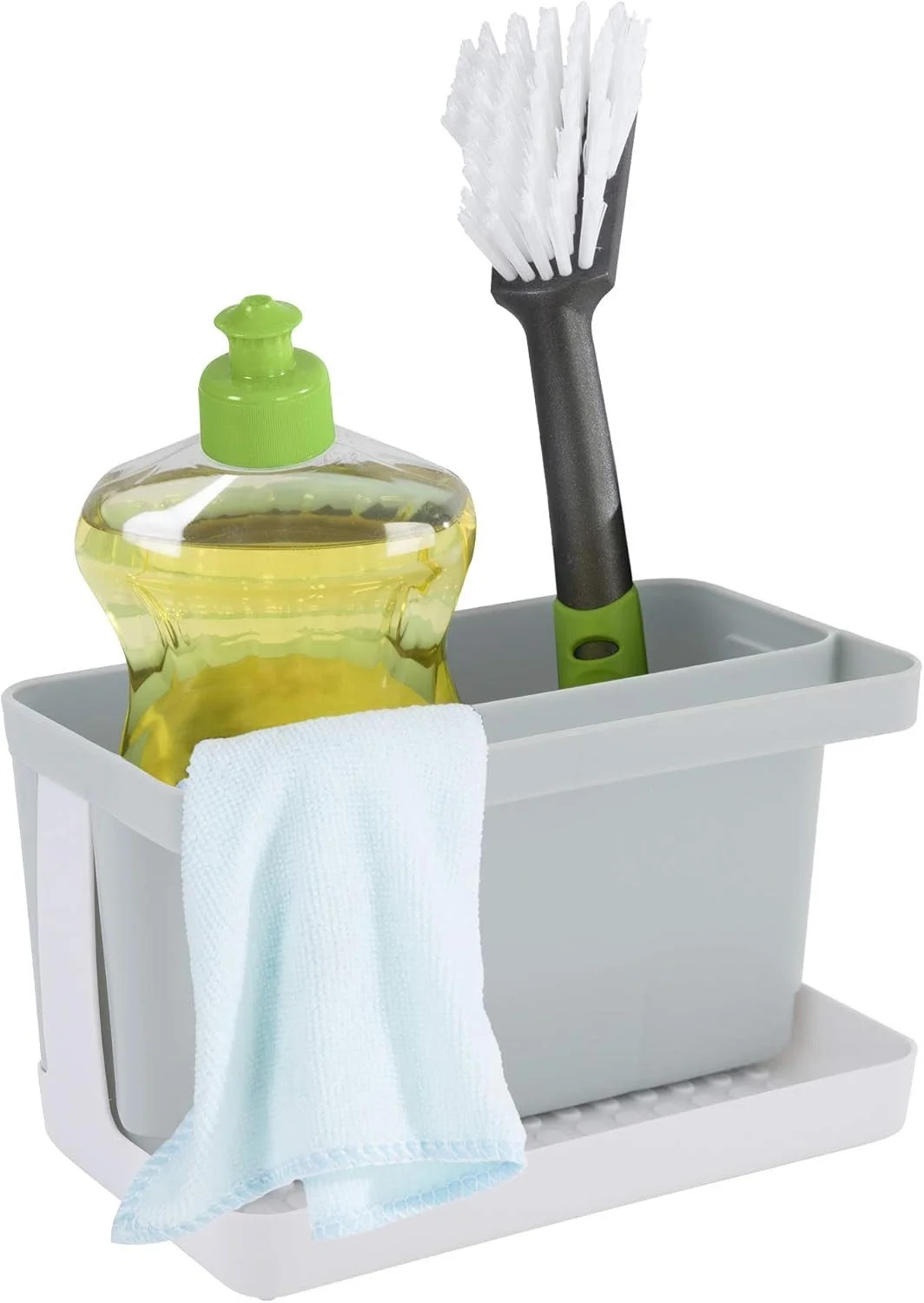 Spülbecken-Organizer für die Küche – Grau/Weiß, 20 × 12 × 11 cm